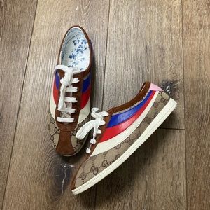 💯Auth GUCCI Falacer GG Canvas Lace-Up Sneakers